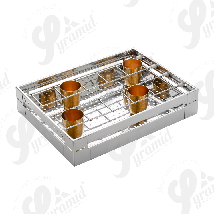 Stainless steel Glass Kitchen Basket