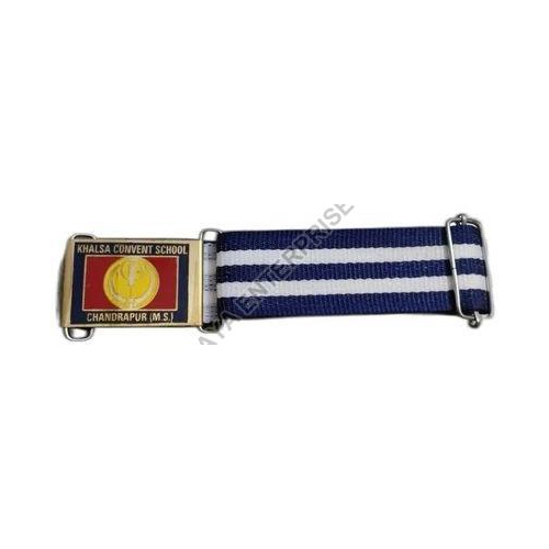 Nylon School Uniform Belt - Color: Blue And White