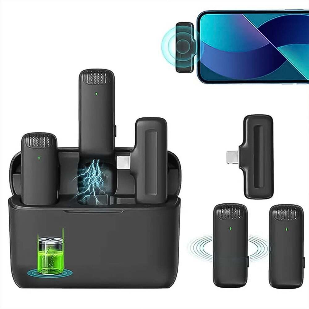 Wireless Microphoness, Collar Mic for All Smart Phone / Type-C