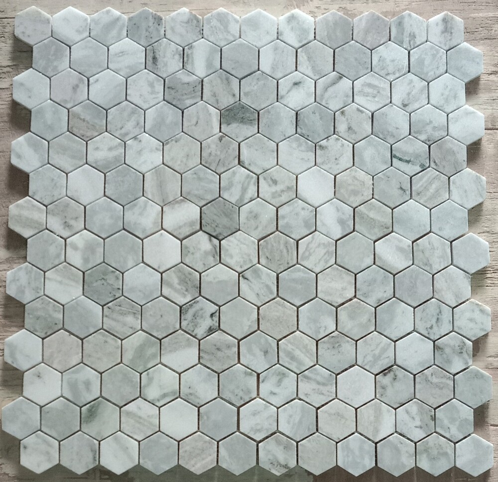 Hexagon Mosaic in Fantasy Brown Marble