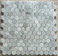 Hexagon Mosaic In Fantasy Brown Marble - Color: White