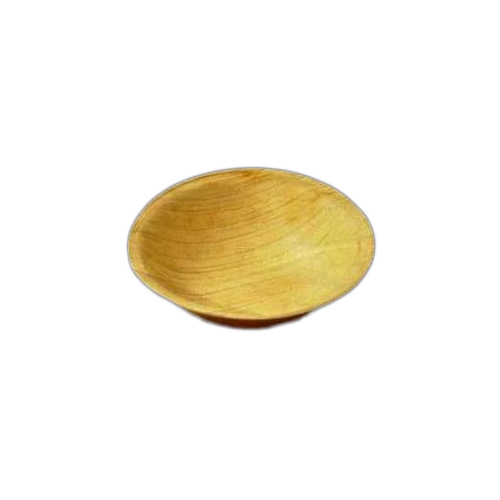 4 Inch Round Areca Leaf Bowl - Color: Creamy