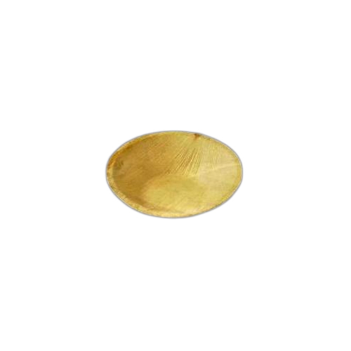 5 Inch Round Areca Leaf Bowl - Color: Creamy