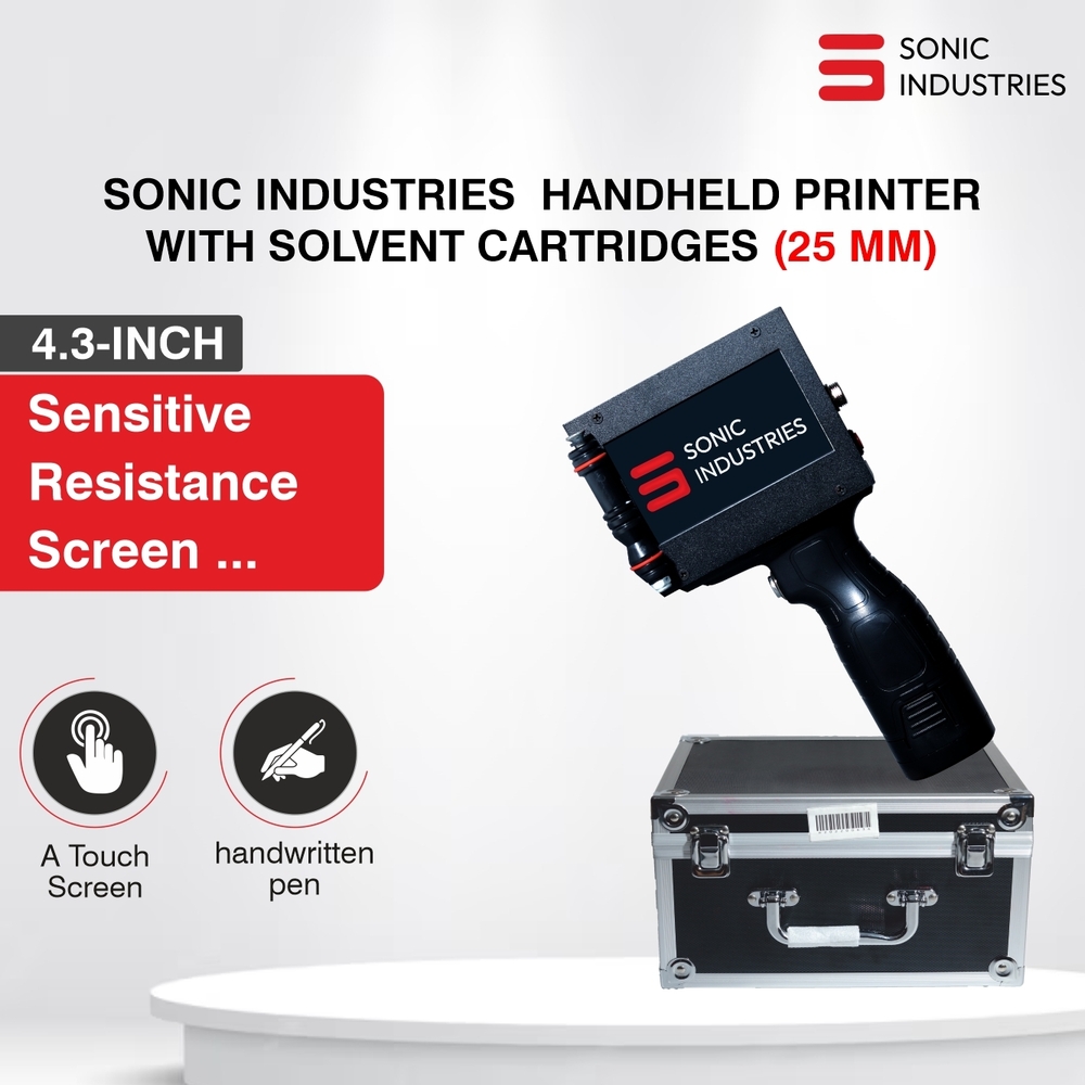 Sonic 25 MM(1 INCH) Handheld Inkjet Printer for Date, MRP, and Logo Printing
