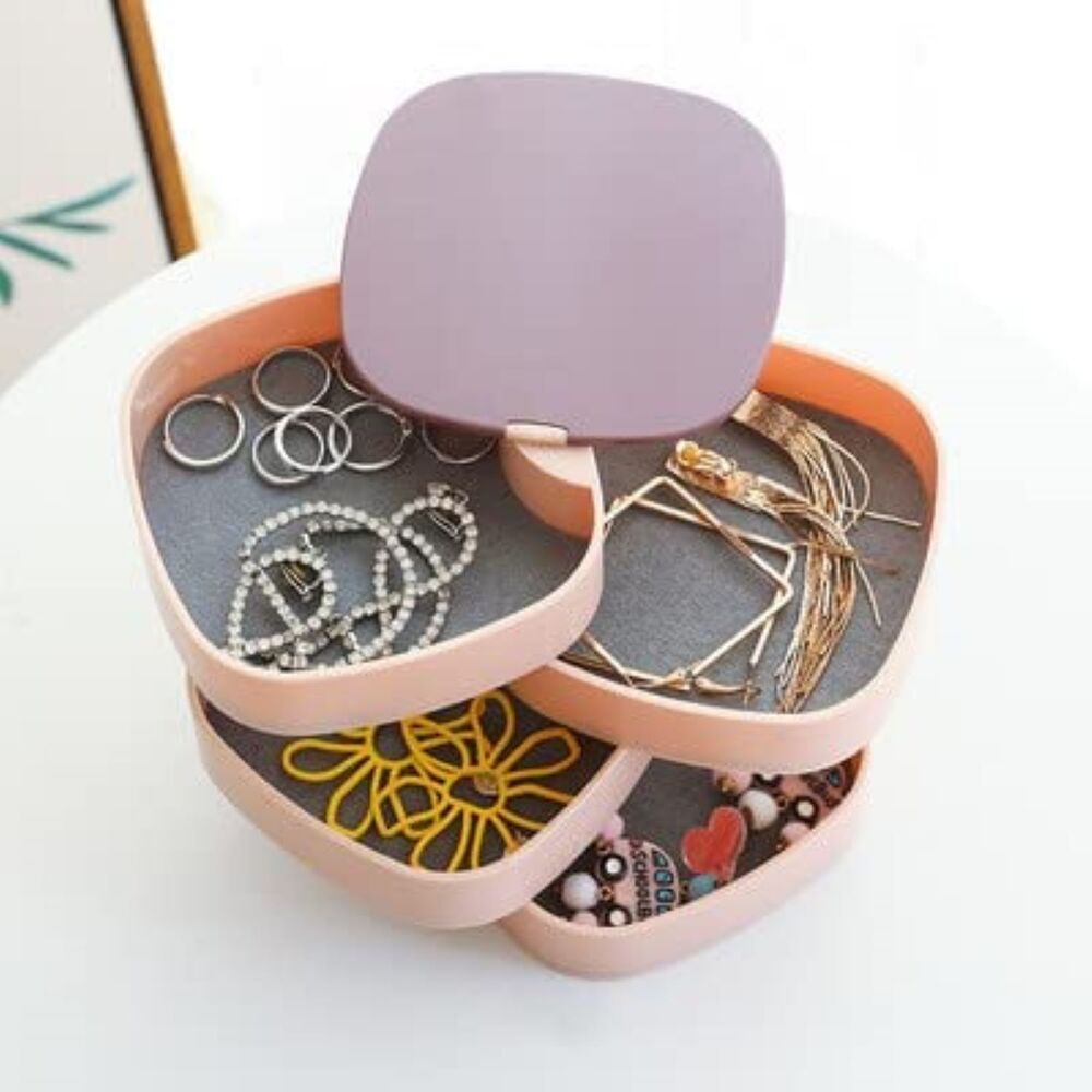 Rotating jewellery organiser box