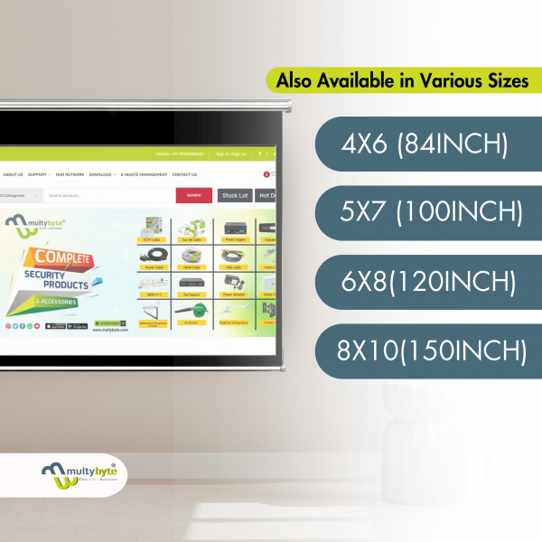 8x10 Mm Motorize Projection Screen With Remote Application: Industrial