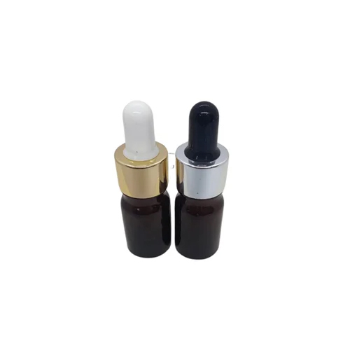 5 Ml Amber Glass Dropper Bottle - Shape: Round