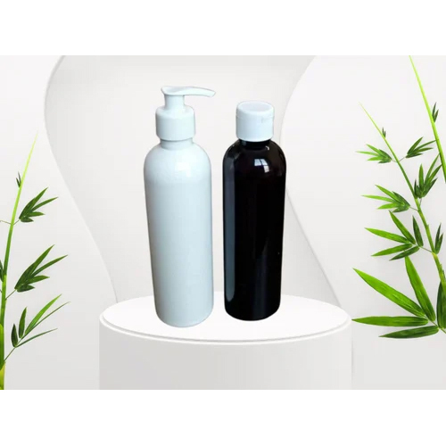 200Ml Round Pet Bottle - Color: White And Black