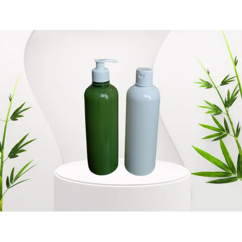 500 Ml Pet Round Bottles - Color: White And Green