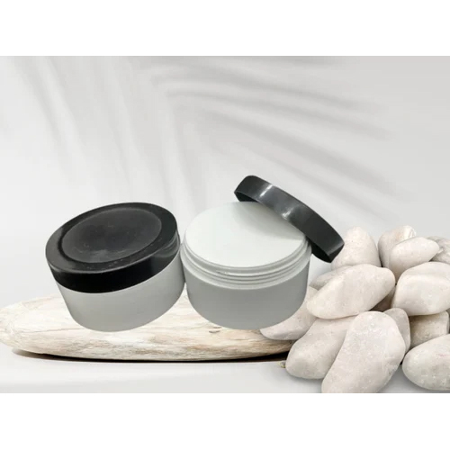 50 Gm White Jar With Black Cap - Hardness: Rigid