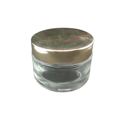 50 Gm Glass Jar With Golden Cap - Color: Transparent