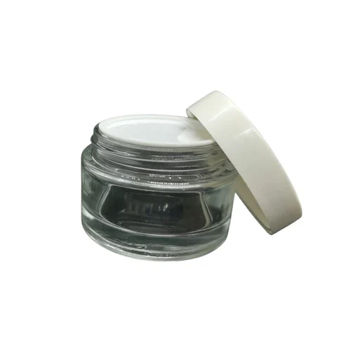 50 Gm Glass Jar With White Cap
