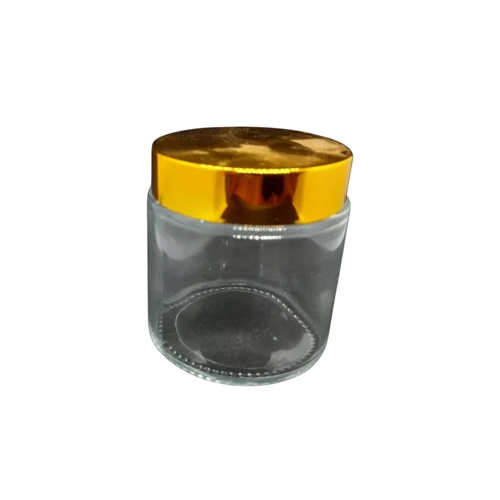 100 Gm Glass Jar With Golden Cap - Color: Transparent