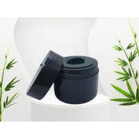 200 Gm Double Wall Jar - High Density Polyethylene (hdpe), Round Shape, Black Color | Rigid Hardness, Screw Cap Type, 2 Piece Set