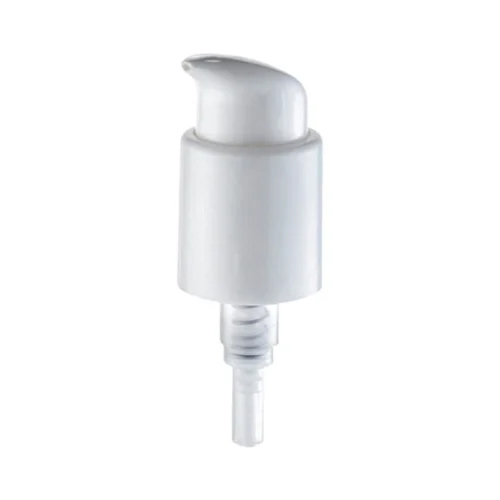 White 20mm Double Wall Cream Pump - Plastic Material, 20mm Size, Professional Usage | Smooth Half Cap Design, Elegant White Finish
