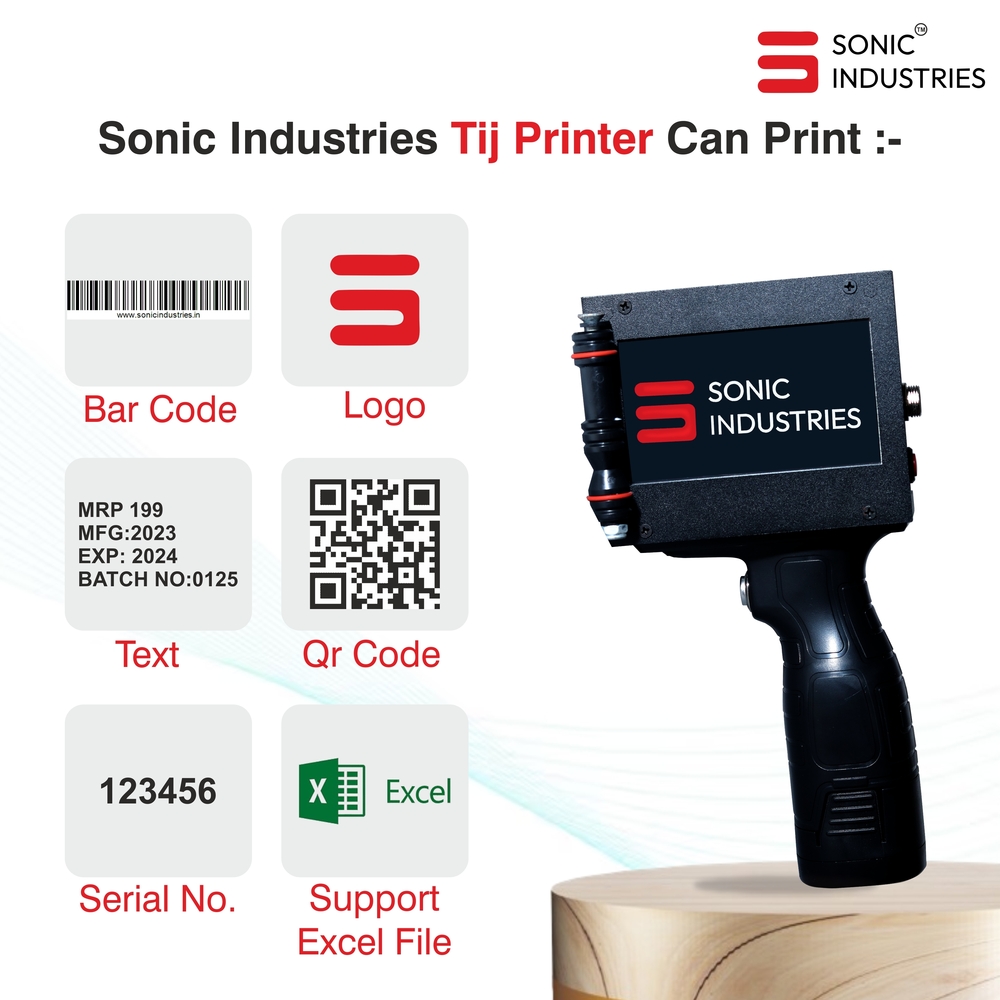 Sonic 12.7mm Handheld Inkjet Printer for Date, MRP, and Logo Printing