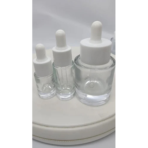 30 Ml Clear Glass Flat Shoulder Bottle - Color: Transparent