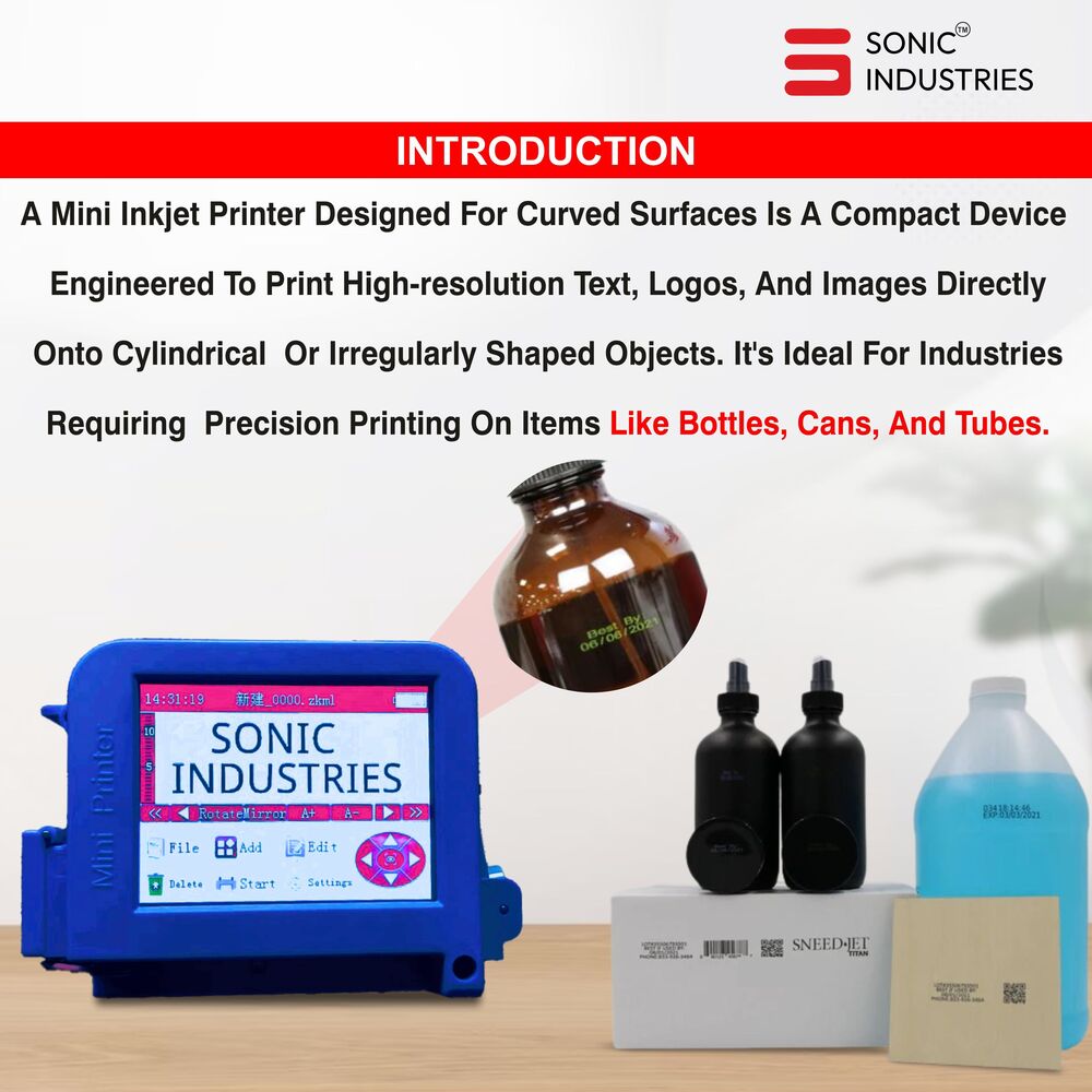 Sonic Mini printer 12.7mm printer for glass,beverages printing date,qr & more