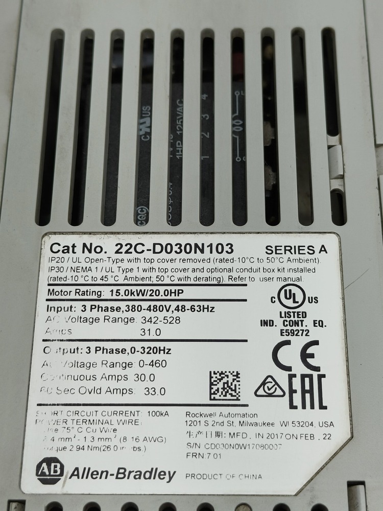 Allen Bradley 22c-d030n103 Ac Drive