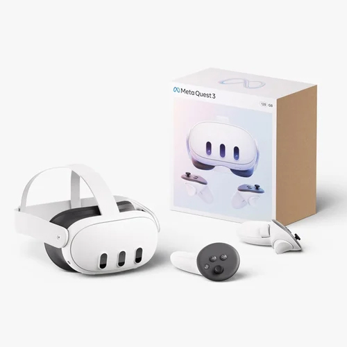 Meta Quest 3 - 128 GB Internal Memory, 18 Watt Power Output, White Portable Bluetooth Speaker | High-Quality Audio with 50-60 Hertz Frequency Range