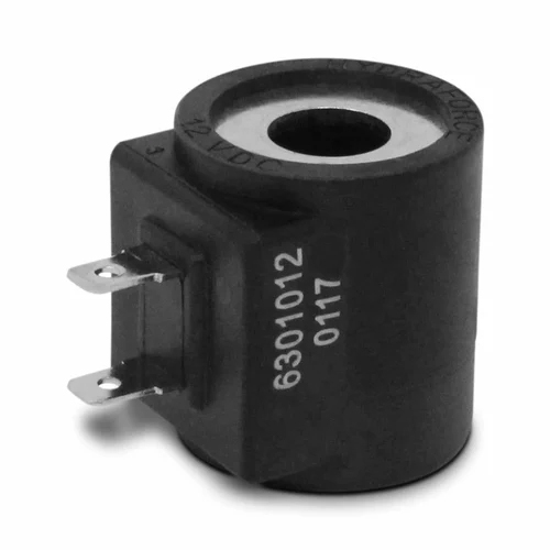 Hydraulic Solenoid Valve Coil - Mild Steel, Standard Size, Matte Black | Hard Durability for Industrial Use