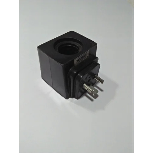 Solenoid Valve Coil - Hard Black Industrial Component | 1 Year Warranty, Durable Hardness