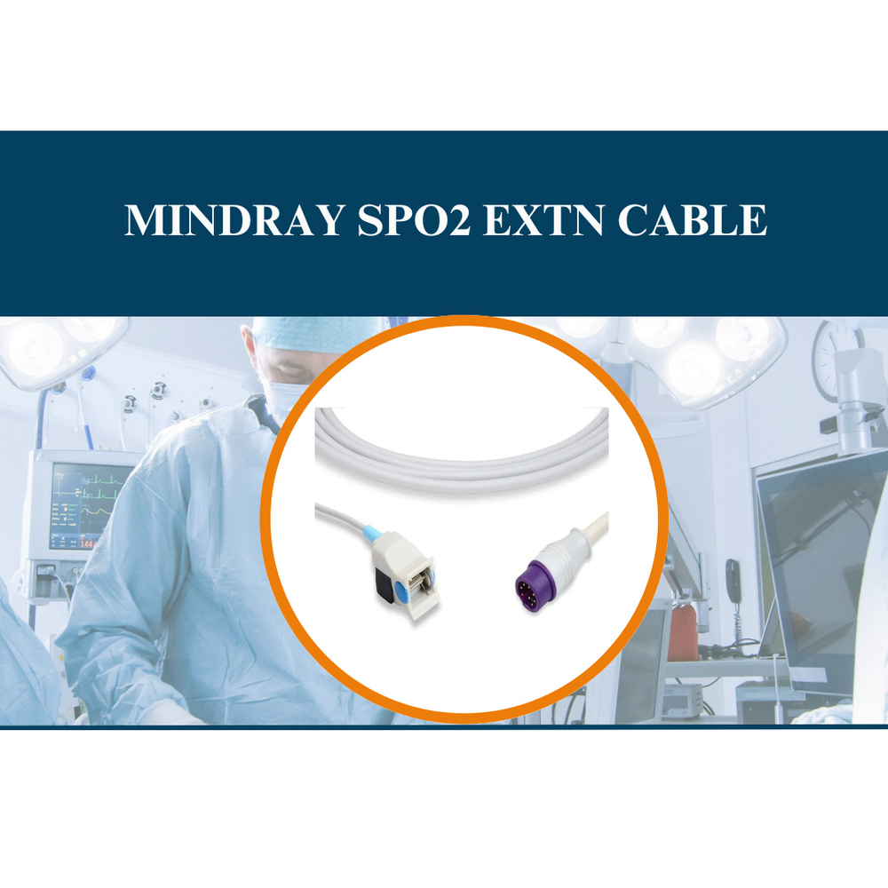 Mindray Spo2 Extn Cable - Color: Grey With Blue Connectors