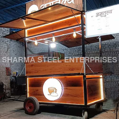 Stylish Foldable Food Cart - Color: As Per Availability