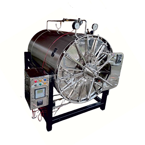 Cylindrical Horizontal Semi Automatic Autoclave - Color: Silver