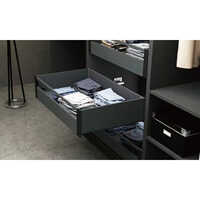 194mm Height Panel Jas 4 Sided Slim Double Wall Metal Drawer - Color: Black