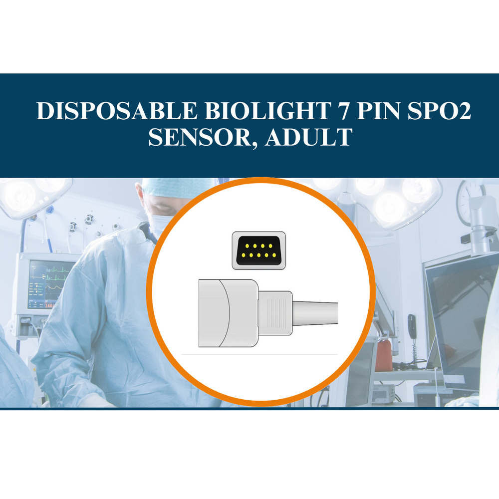 Disposable Biolight 7 Pin Spo2 Sensor, Adult