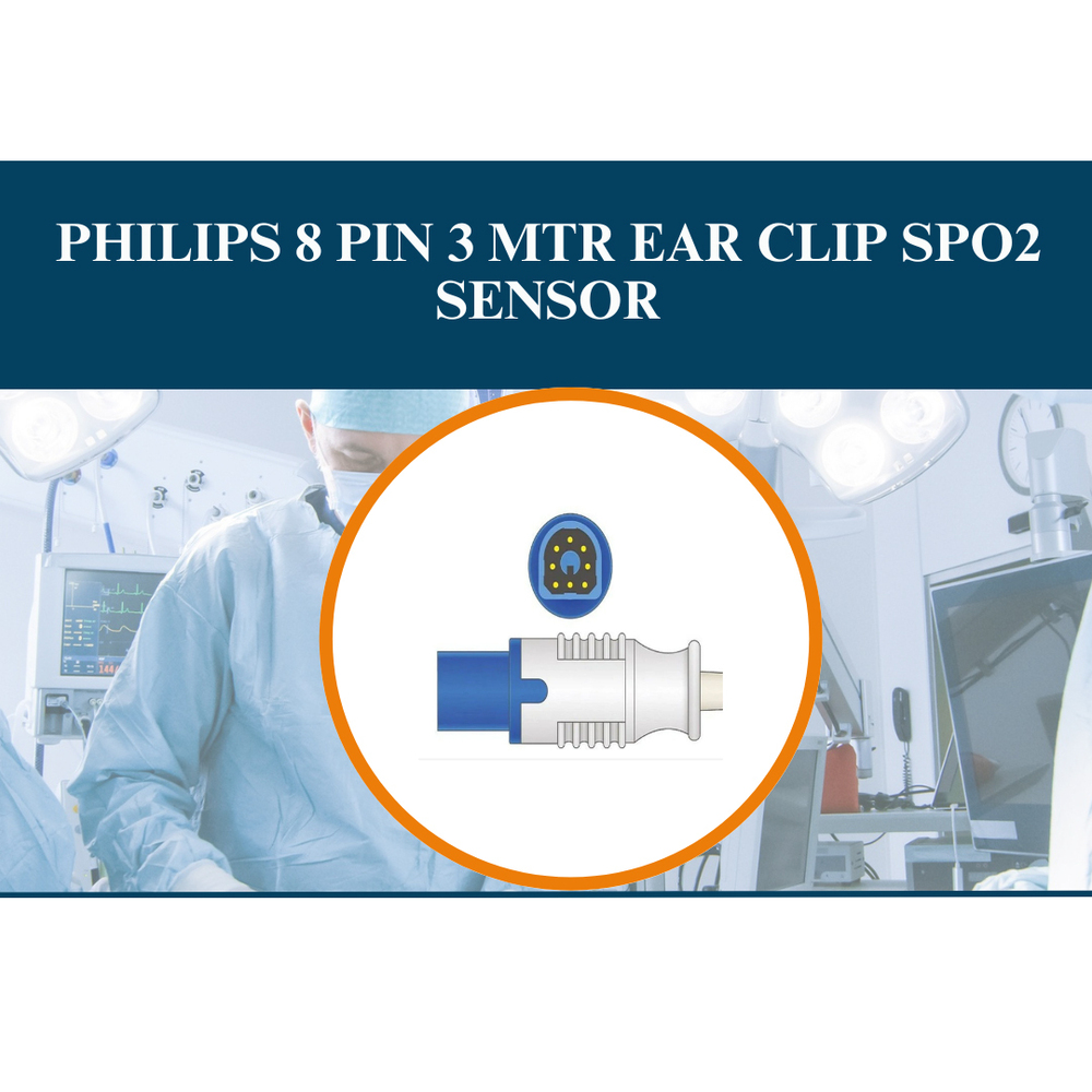 Philips 8 Pin 3 Mtr Ear Clip Spo2 Sensor