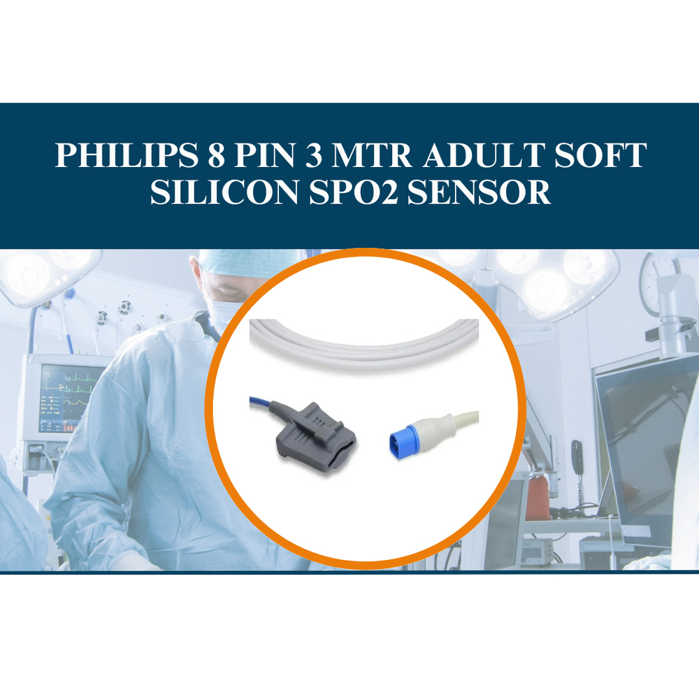 Philips 8 Pin 3 Mtr Adult Soft Silicon Spo2 Sensor