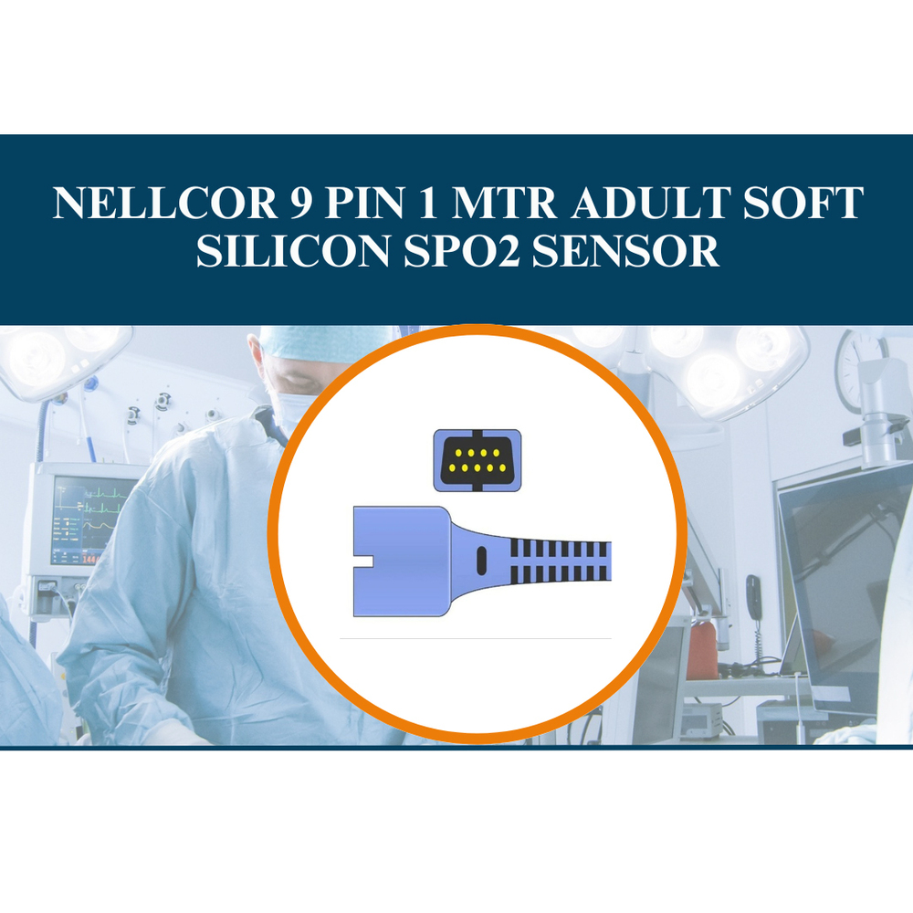Nellcor 9 Pin 1 Mtr Adult Soft Silicon Spo2 Sensor