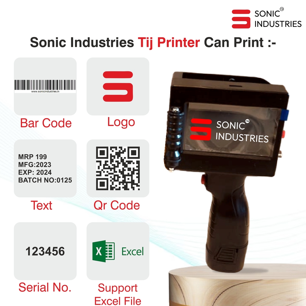Sonic Industries plastic body printer 12.7 mm for Date,logo,text, serial no. & etc