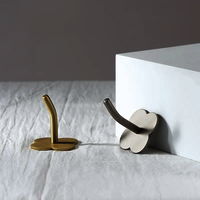 Eclipse Brass Hooks, Coat Hanger Hook, Hallway Wall Hook, Nordic Clothes Hook, Punch Free Hook - Color: Matte Gold