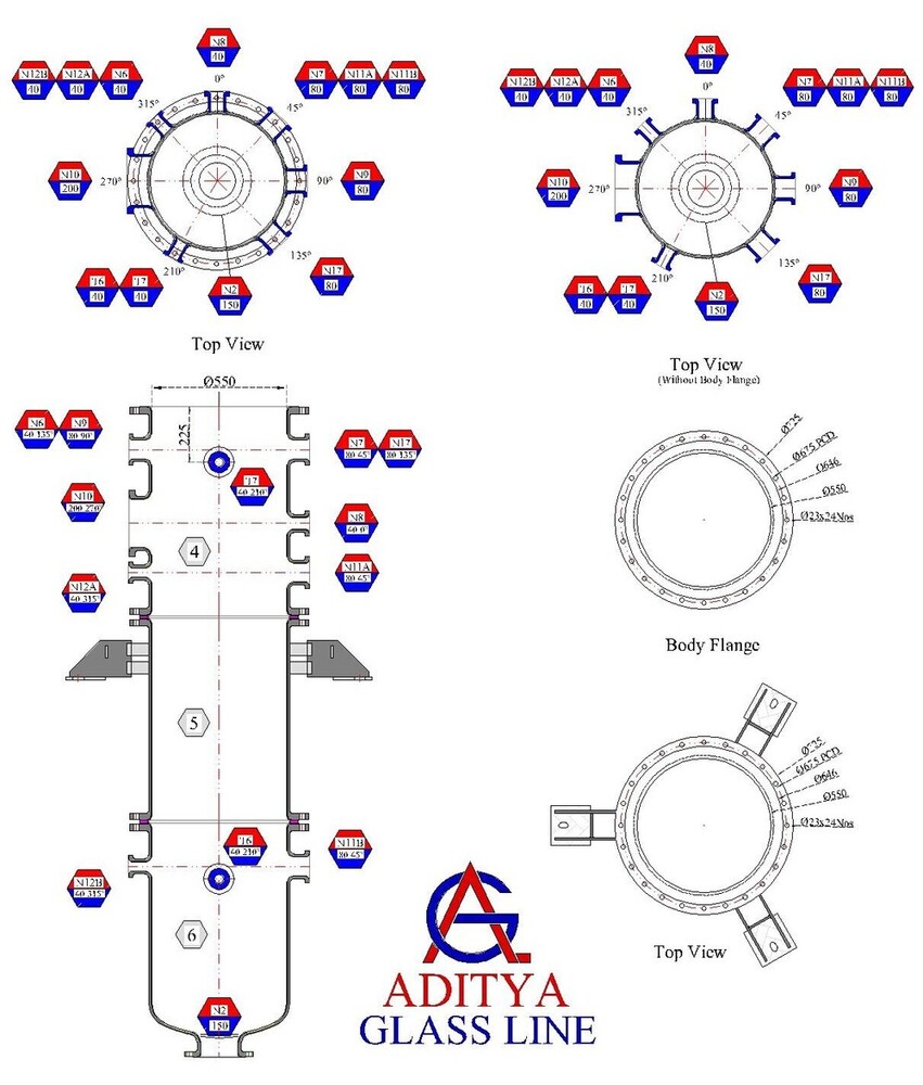 Glass Lined Cyclone Seperator - Application: Industrial