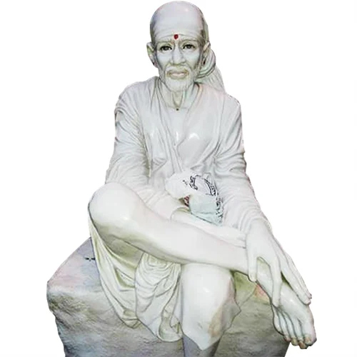 Sai Baba Sitting Statue - Color: White