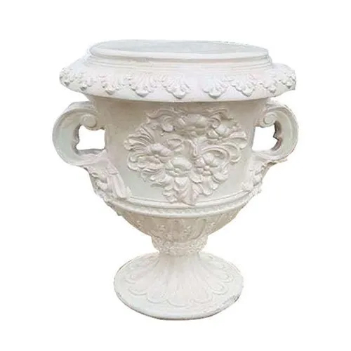 White Fiber Flower Vase - Height: 2 - 3 Foot (Ft)