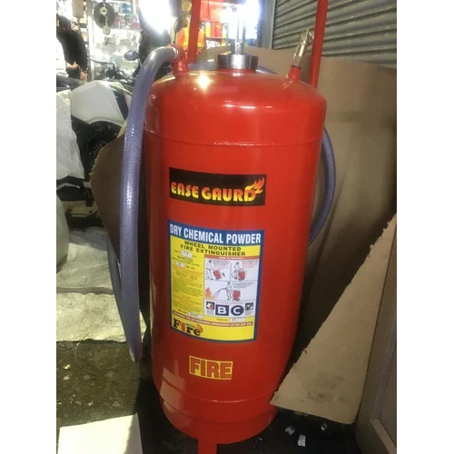 75 Kg Dry Chemical Powder Trolley Mounted Fire Extinguisher - Color: Red