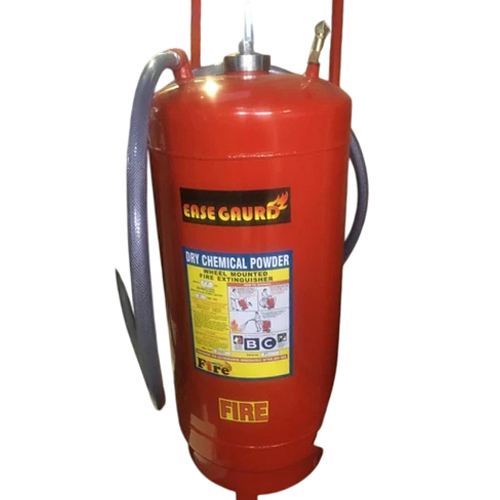 75 Kg Dry Chemical Powder Trolley Mounted Fire Extinguisher - Color: Red