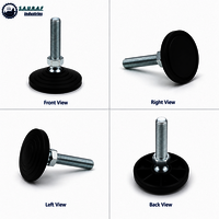 Conveyor Adjustable Leveling Pad - Color: Black & Silver