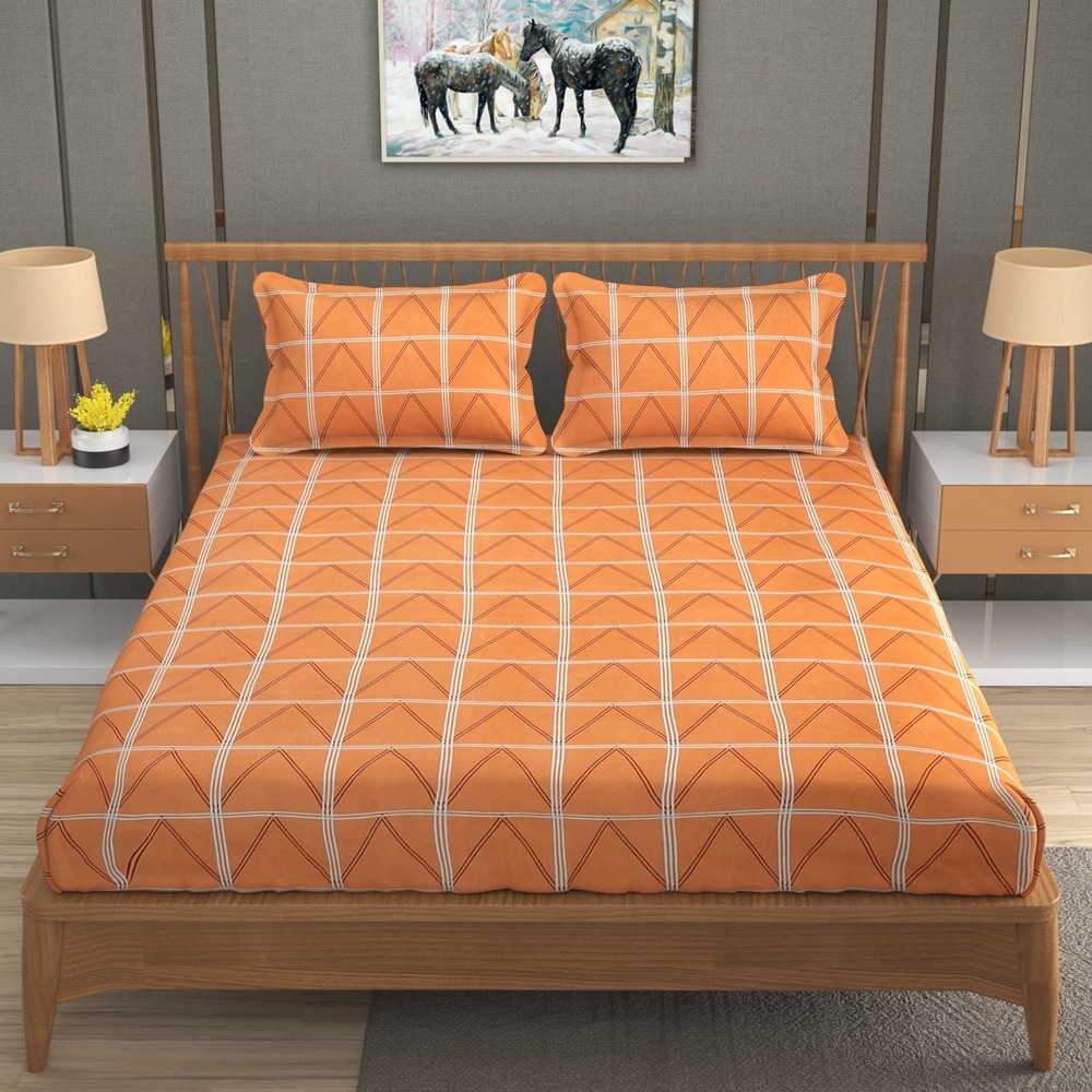 Heavy Glace Cotton ELASTIC FITTED Bed Sheet