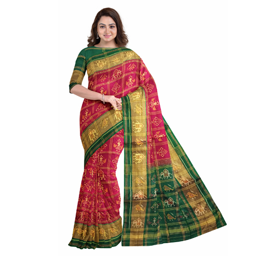 Jari Checks Rajkot Patola Saree - Color: Different Available