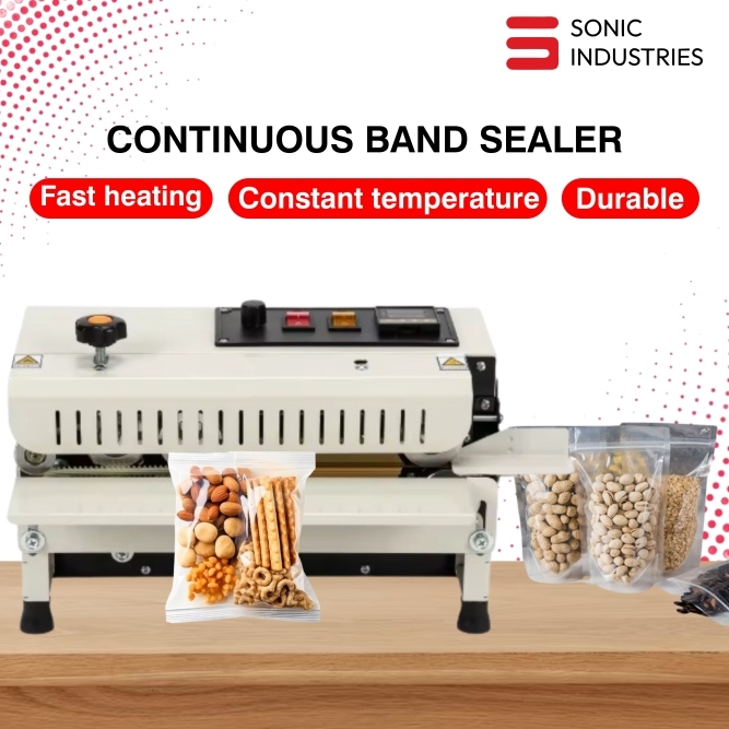 Sonic Industries FR400 Mini Continuous band sealer Plastic Bags, Aluminum Foil Bag For Food Sealing