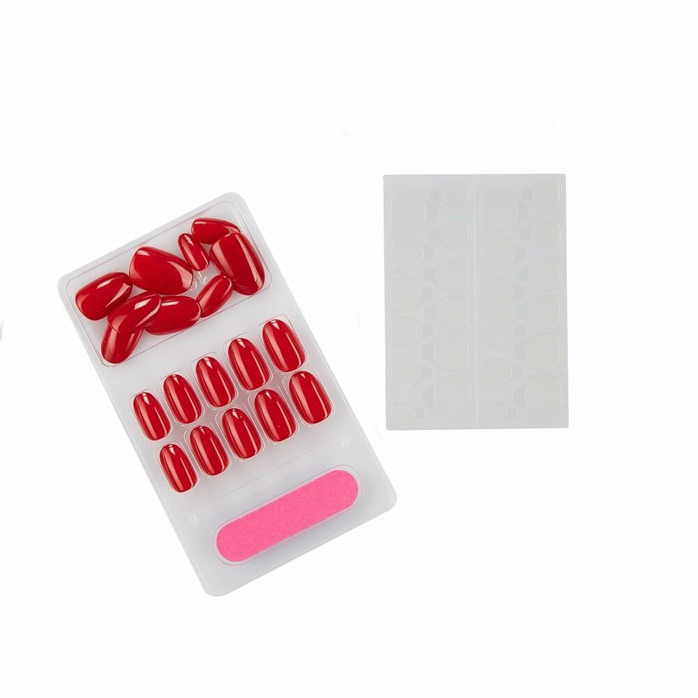 CherryBox 24 Artificial Nails | Press On Nails | False Nails - Salon Manicure Acrylic Nail Art
