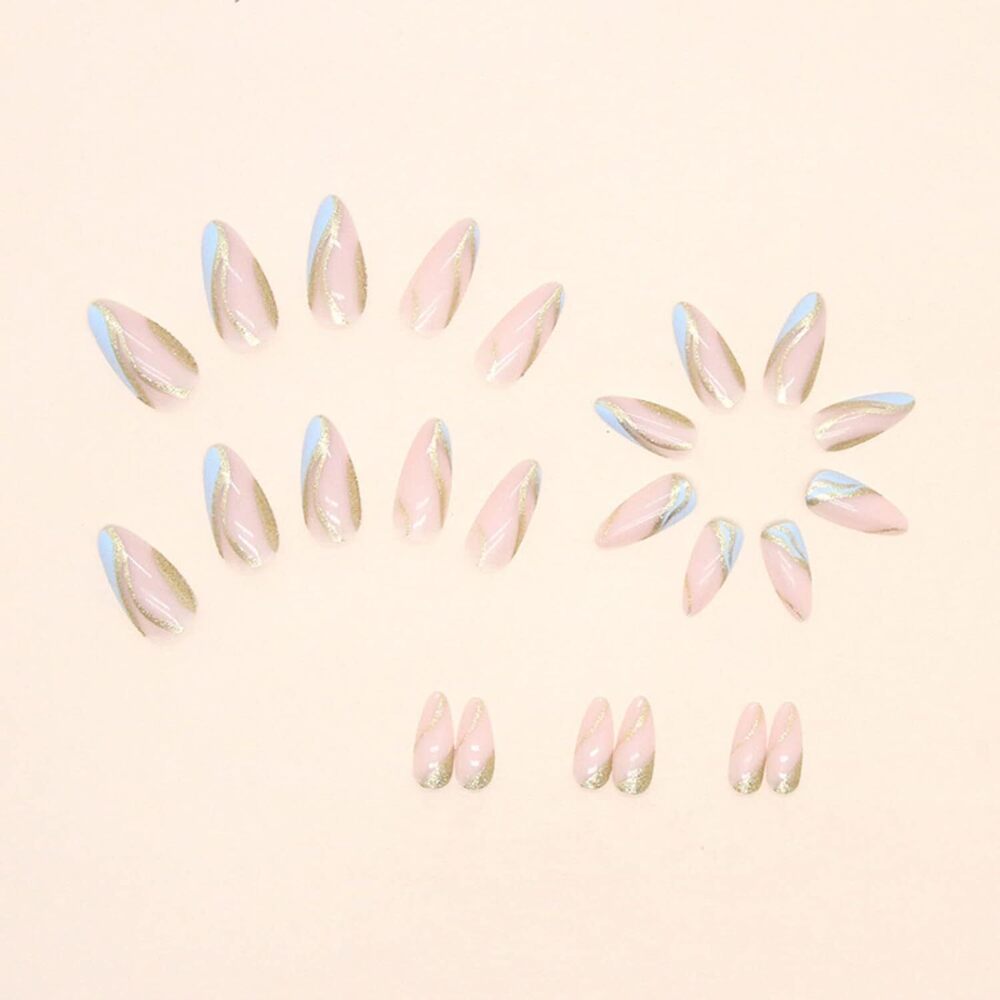 Cherrybox 24pcs/set Artificial Nails - Acrylic Standard Size Baige Color | Long Lasting Gloss Coating Jelly Tabs And Glue Included