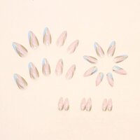 CherryBox 24pcs/set Artificial Nails, Acrylic Nails with Long Lasting Gloss Coating, Suitable for Women and Girls (Jelly Tabs and Glue Included)