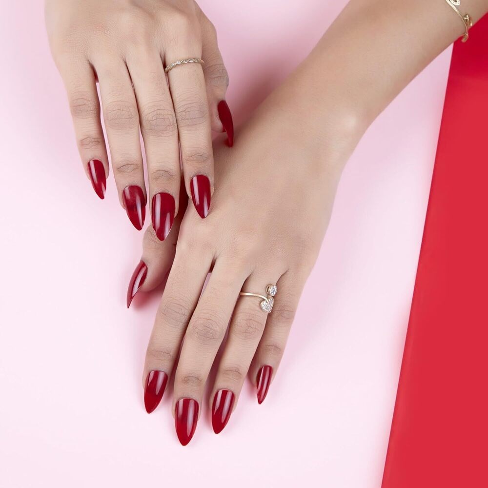 CherryBox 24 Artificial Nails | False Nails Fake nails Salon Manicure Acrylic Nail Art for Women Girls