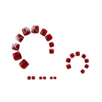 CherryBox 24 Nails Red FeetFake Acrylic Nail Art Tps for Women Girls (Jelly Glue Adhesive Tabs)